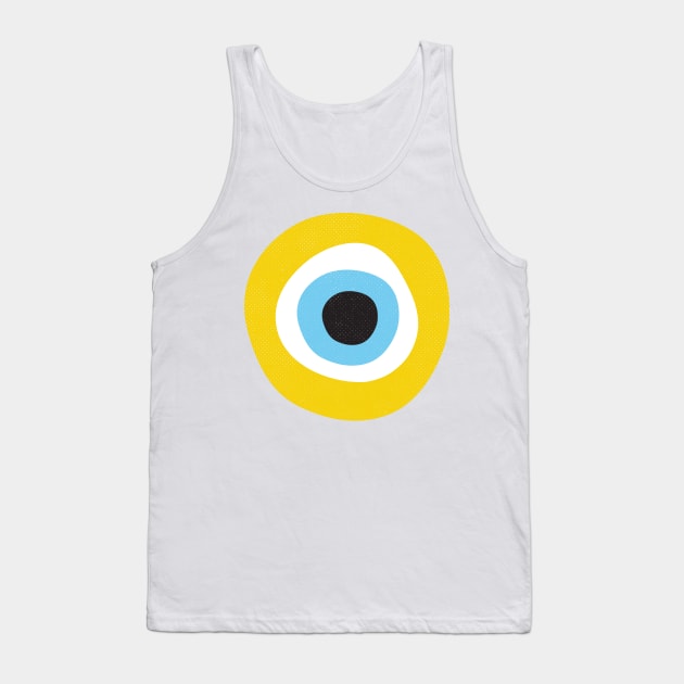 Yellow Evil Eye Symbol Health Protection Tank Top by Inogitna Designs